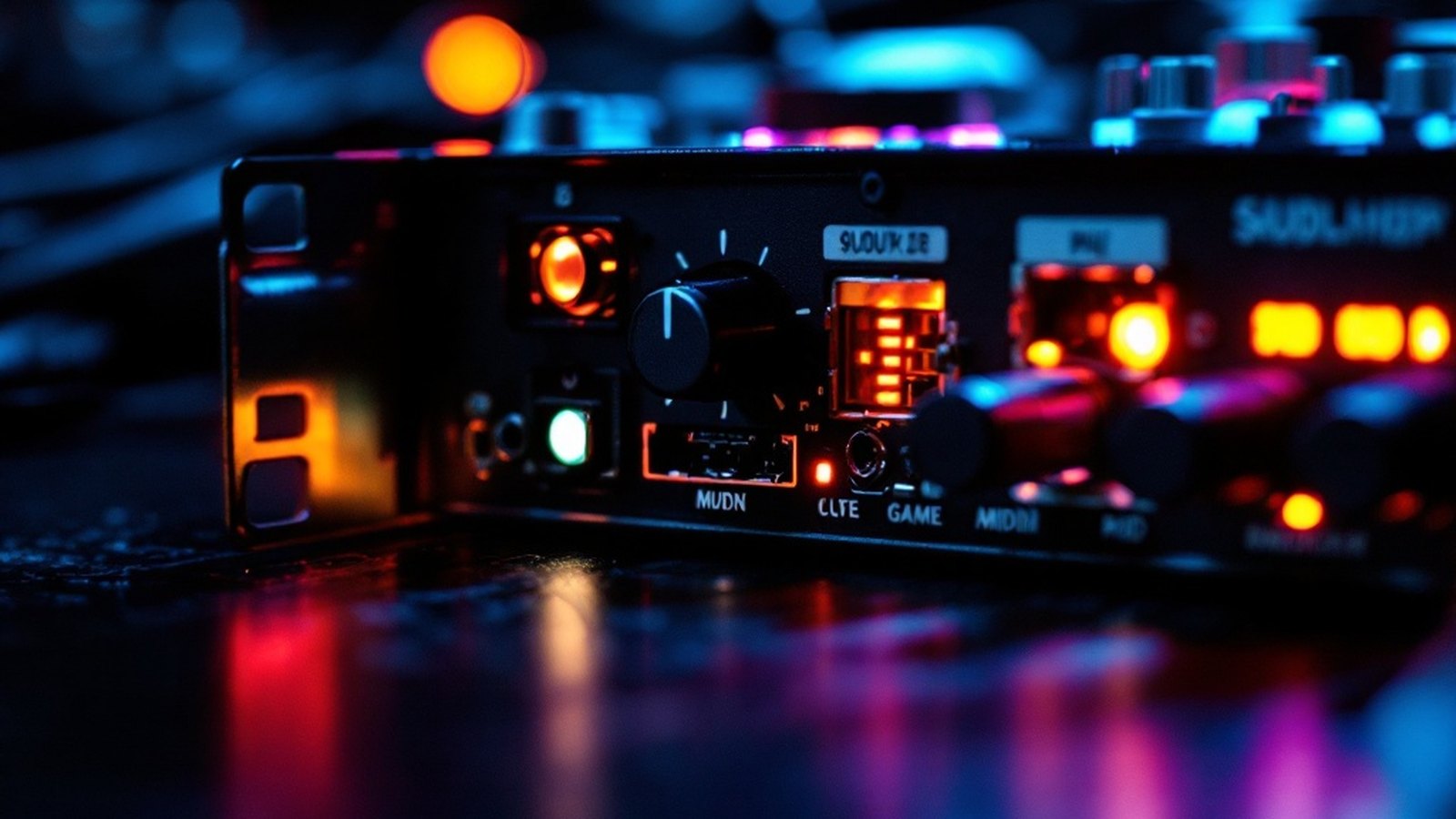 Close-up of a vintage ISA Sound Blaster card showing the rear volume knob and game/MIDI port